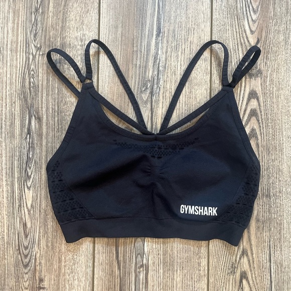 Gymshark Vital Seamless Sports Bra | Black | Size M | - Picture 1 of 9